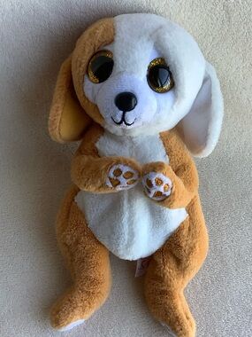 Ty Beanie Bellies Plush Ruggles the Dog Tan and White Stuffed Animal Toy